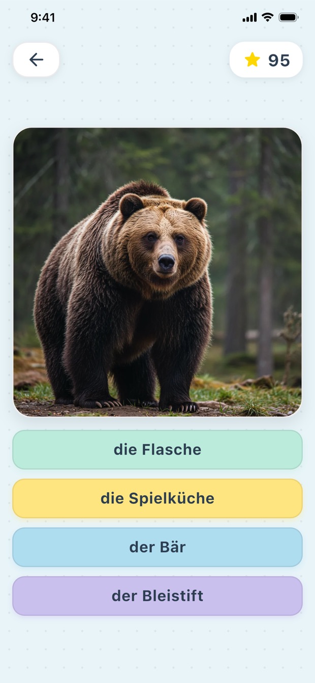 Spiel „Das richtige Wort auswählen“