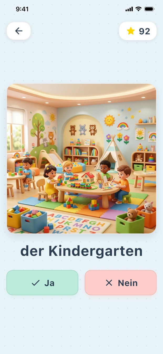 Wortschatzspiel „Ja oder Nein“ mit einer Biene