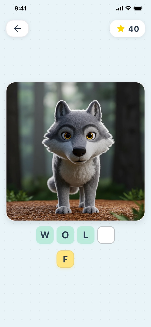 Collect by Letters spelling game