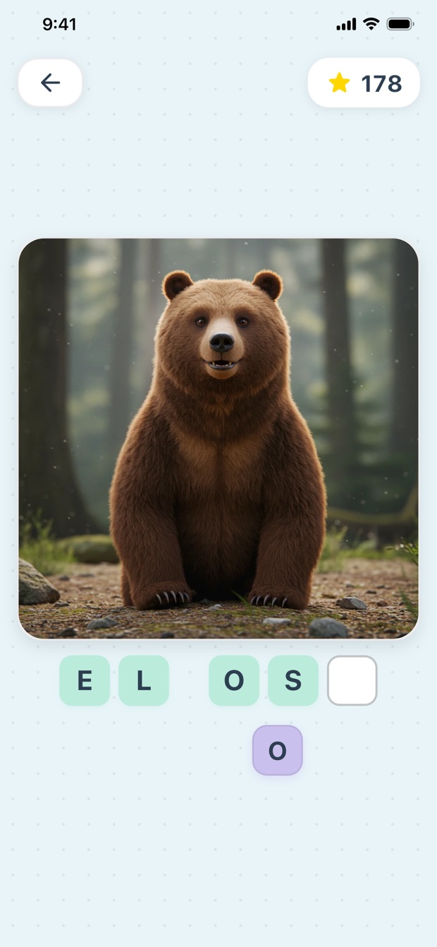 Juego de ortografía para formar palabras con letras