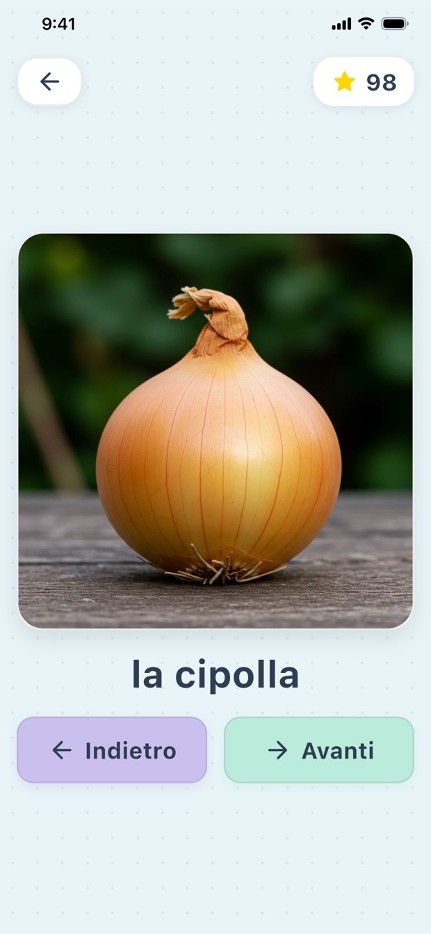 Gioco «Impara le parole» con la parola «cucina»