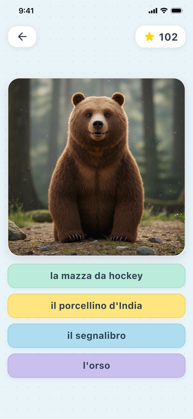 Gioco «Scegli la parola corretta»