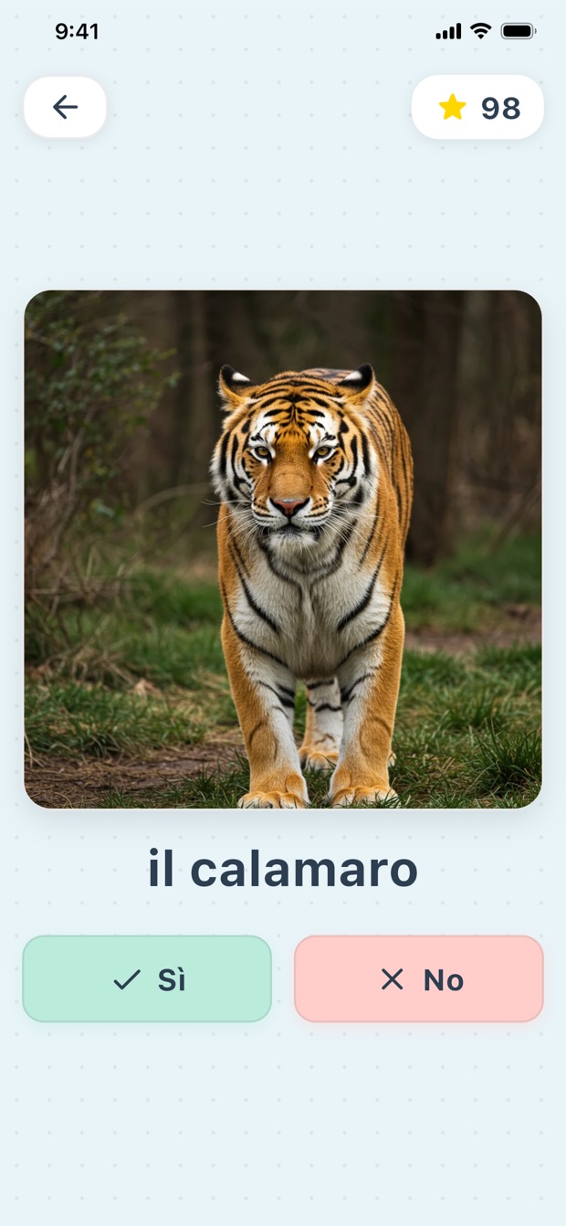 Gioco di vocabolario «Sì o no» con un’ape