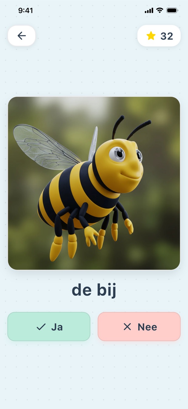 Woordenschatspel ‘Ja of nee’ met een bij